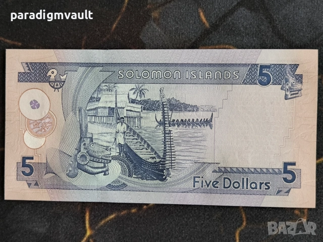 Банкнота - Соломонови острови - 5 долара UNC | 2009г., снимка 2 - Нумизматика и бонистика - 54093044