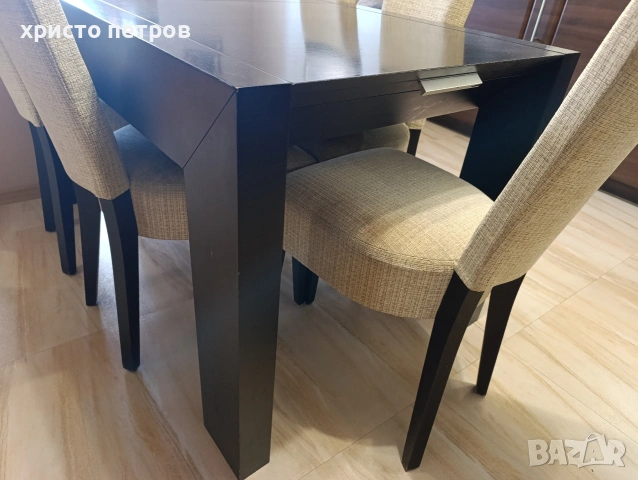 Разтегателна маса и 6 стола, снимка 2 - Маси - 54132720