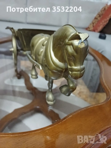 Бронзов кон и каруца, снимка 4 - Антикварни и старинни предмети - 53249989