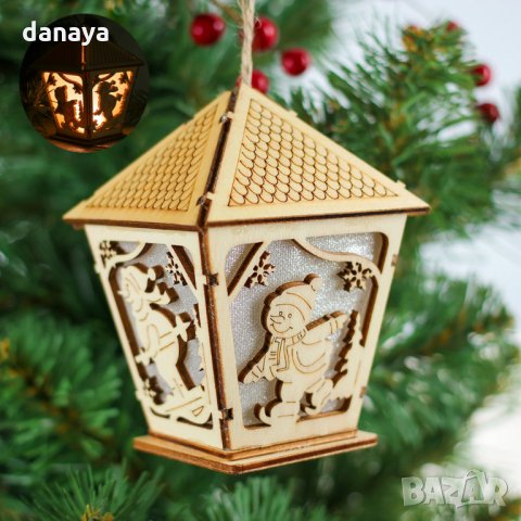 2494 Светеща коледна къщичка Весел Снежко, 10см