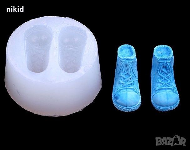 3D Баскетболни обувки кец обувка кецове силиконов молд форма декорация торта фондан шоколад гипс, снимка 2 - Форми - 31218249