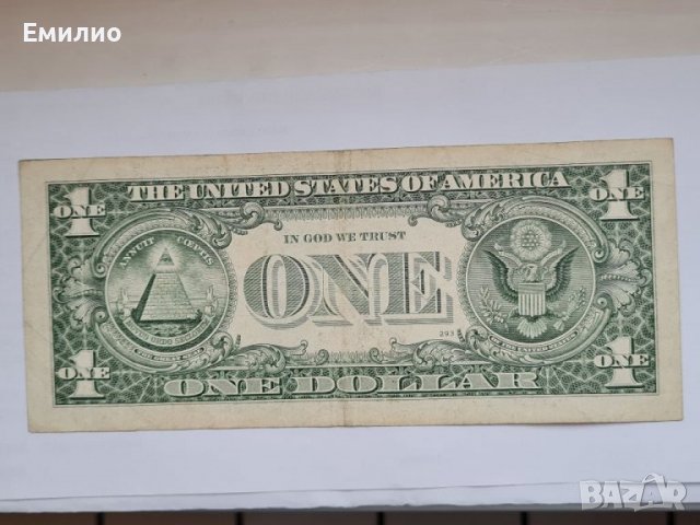 RARE. USA 🇺🇸 $ 1 DOLLAR 2009 S/N  ×××44444, снимка 3 - Нумизматика и бонистика - 36960106