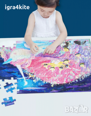 НАМАЛЕНА ЦЕНА Светещ пъзел с раница 2в1 еднорог в розово /чанта за момичета, снимка 6 - Игри и пъзели - 36489007