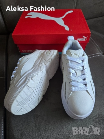 Puma дамски бели кожени маратонки кецове , снимка 5 - Маратонки - 52049982