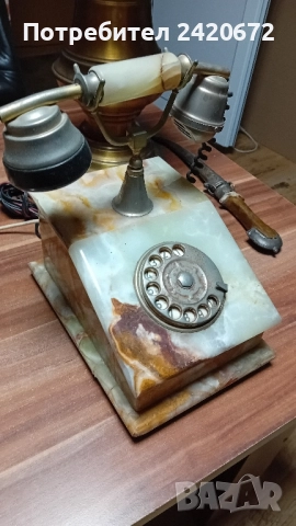 Мраморен ретро телефон, снимка 2 - Други - 52082995
