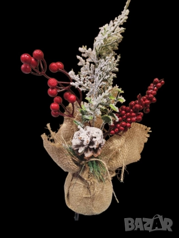 Изкуствена коледна декорация; коледен букет, снимка 2 - Други стоки за дома - 52087488