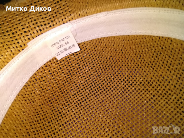 Женска сламена с панделка панама модерна шапка нова №58, снимка 6 - Шапки - 44808488