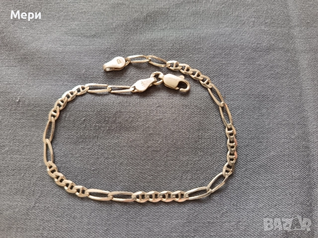 Сребърна гривна 18 см. , снимка 2 - Гривни - 52434801