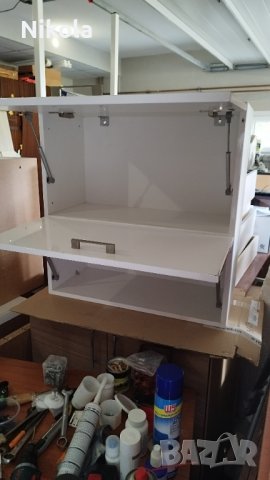 Кухненски шкафчета за стена бял гланц  73,5x74 x 32см, снимка 11 - Шкафове - 42827244