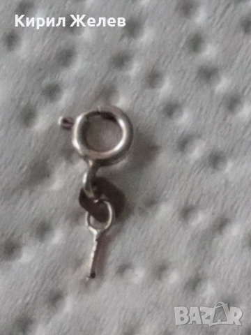 Сребърна карабинка закопчалка 51096, снимка 4 - Колиета, медальони, синджири - 52339201