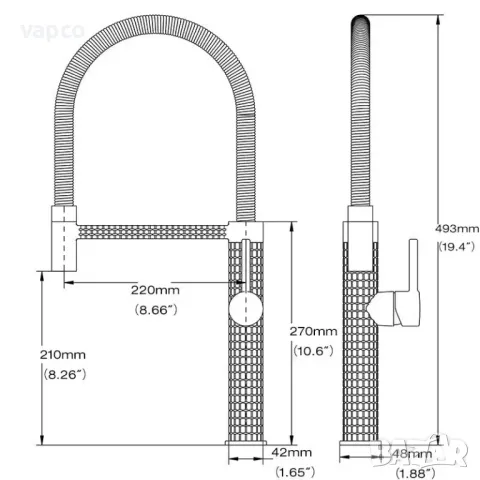 Модерен смесител за кухненска мивка W101, снимка 13 - Смесители - 47750828