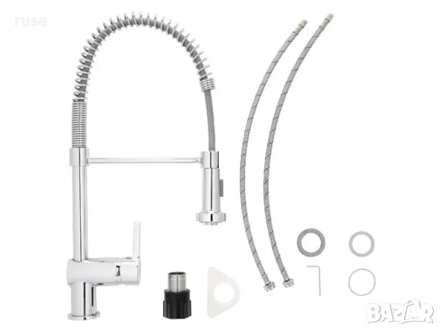 НОВ! Кухненски смесител с изтеглящ се душ XXL, снимка 6 - Смесители - 49786253