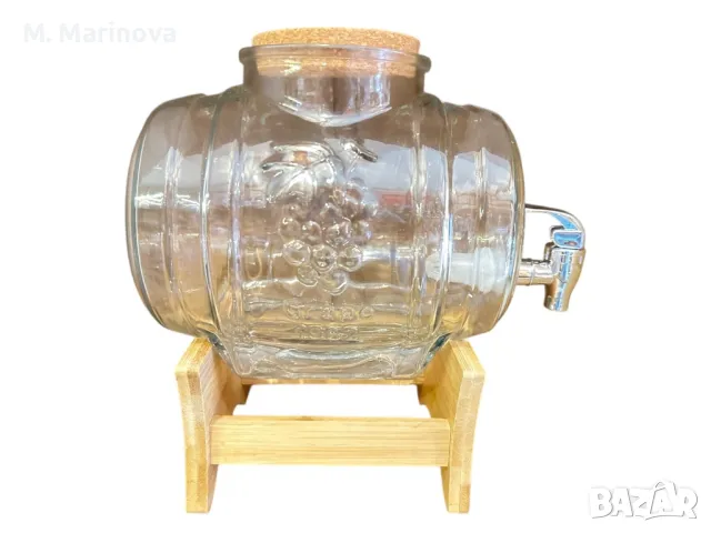 Буре ( стъкло ) със стойка, 3л., снимка 1