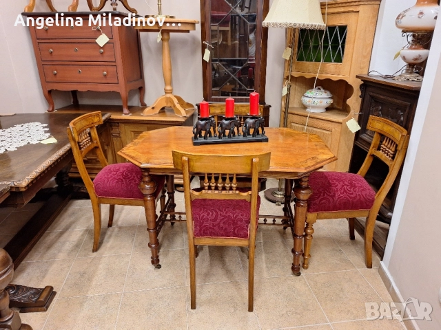 Античен Викториански к - т  за трапезария маса  с 4 стола
