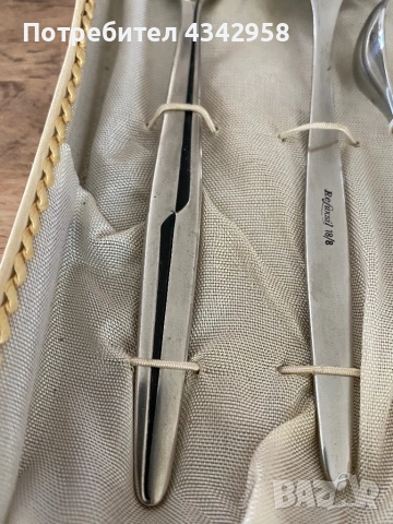 Винтидж комплект прибори от неръждаема стомана (Rostfrei, 18/8) – Германия, 1950-1960-те г., снимка 2 - Антикварни и старинни предмети - 54122349