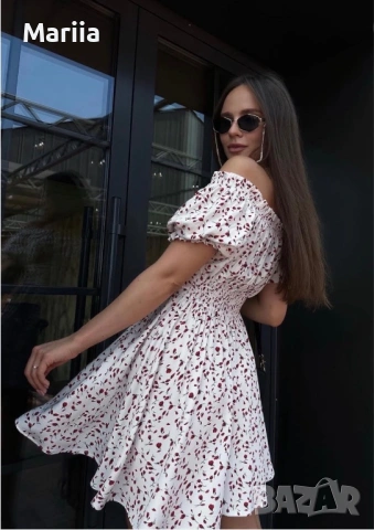 Рокля от естествен щапел в бял  цвят, снимка 2 - Рокли - 53113256