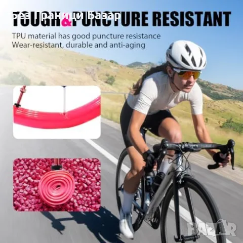 Нов комплект за колело велосипед Ultralight TPU вътрешни гуми 700x18-32C RideNow Road Bike 2 броя, снимка 5 - Части за велосипеди - 55941667