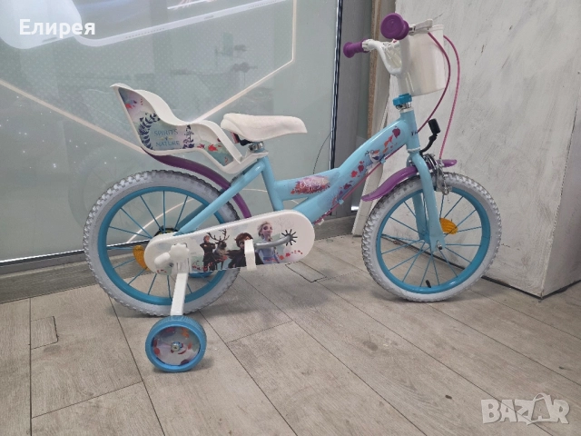 Колело / Детски велосипед, Замръзнало кралство, с помощни колела, 14 инча, снимка 2 - Велосипеди - 52281424