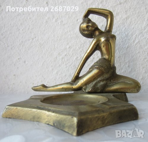 Балерина - пепелник, метал месинг бронз фигура статуетка, снимка 10 - Статуетки - 39489990