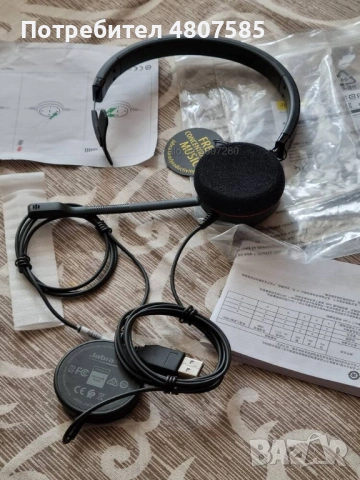 Продавам Слушалки Jabra Evolve 20 Mono USB Headset , снимка 2 - Слушалки и портативни колонки - 54310898