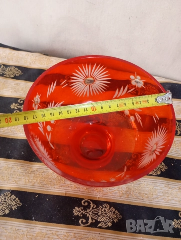 Стъклена купа тип бохемия, снимка 5 - Антикварни и старинни предмети - 52446233