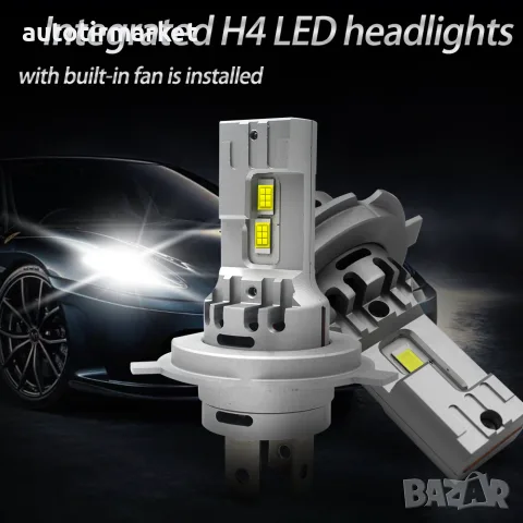 LED крушки H4 с вграден вентилатор LED – T281, снимка 2 - Аксесоари и консумативи - 56054741
