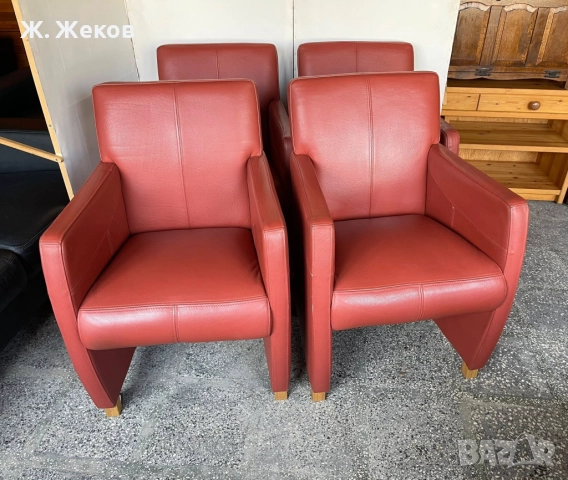 Четири кожени кресла, снимка 2 - Дивани и мека мебел - 52811869