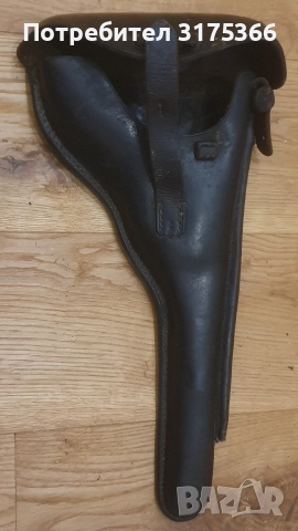 Много рядък кожен калъф кобур за пистолет Люгер P04 Luger navy или Швейцарският вариант Парабелум, снимка 3 - Бойно оръжие - 52682340