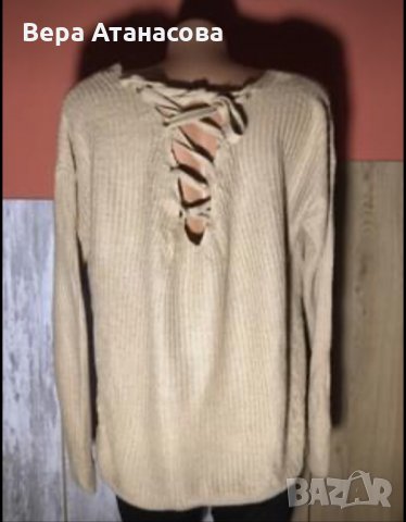 👟⚡️Фешън пуловер в цвят пудра,л размер👉12 лв.💝, снимка 3 - Блузи с дълъг ръкав и пуловери - 31486055