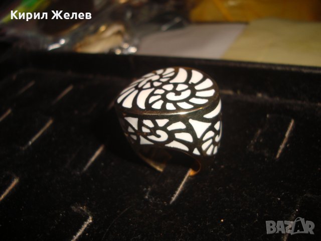 ФЕШЪН ПОЗЛАТЕНА СТОМАНА и БИЖУТЕРСКА СПЕЦ. СПЛАВ СМОЛА АРТ ДИЗАЙН ПРЪСТЕН - КРАСОТА! 25049, снимка 11 - Пръстени - 34508450