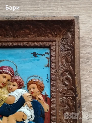 Красива метална икона , снимка 5 - Антикварни и старинни предмети - 51154580