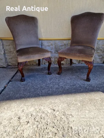 Страхотен чифт английска английски столове , снимка 3 - Антикварни и старинни предмети - 47881659