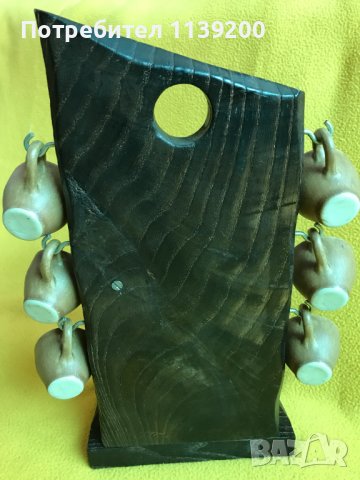 Френски винтидж сервиз за ракия стойка дърво стомна чашки Vieux Gres, снимка 7 - Декорация за дома - 37320192