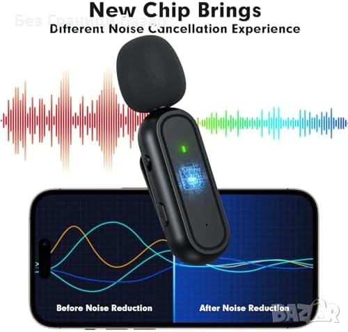 Нов Двоен безжичен микрофон Lavalier за Влог Запис Видео Интервюта, снимка 2 - Микрофони - 50655604