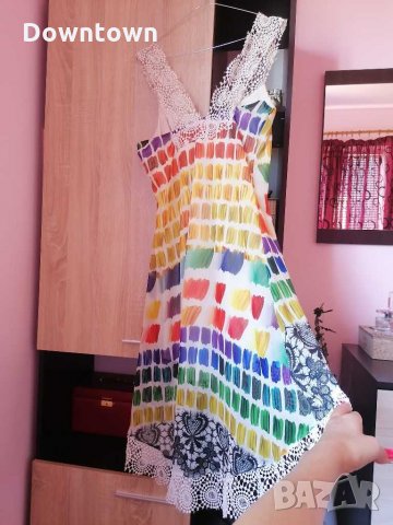PARTY 21 exclusive/размер М /дамска рокля, дантела, неонови цветове , снимка 3 - Рокли - 29917413