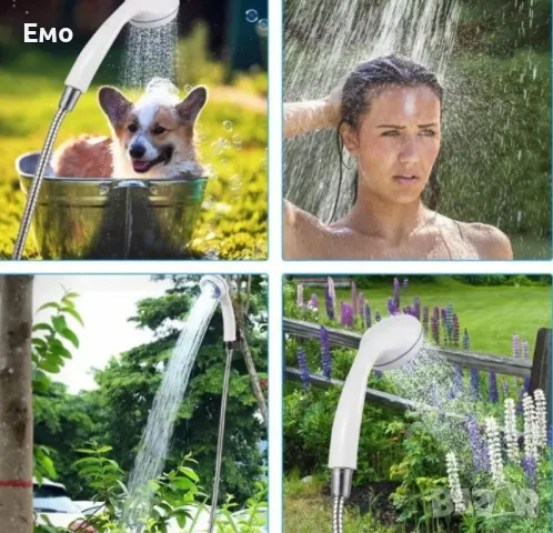 Нов модел - Преносим душ за къмпинг, компактен, USB зареждане, батерия 3000 mAh, снимка 7 - Къмпинг мебели - 48548963