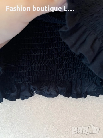 Черна бандажна блуза с буфан ръкав M / L размер 🖤, снимка 6 - Блузи с дълъг ръкав и пуловери - 52052209