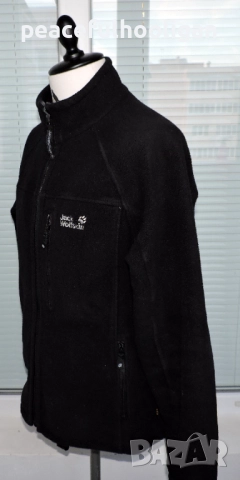 Jack Wolfskin Nanuk -мъжко черно поларено горнище за туризъм и планина с цип размер XL , снимка 7 - Якета - 52430456