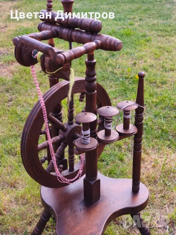 Антикварен традиционен дървен чекрък за предене на вълна, снимка 9 - Антикварни и старинни предмети - 54209011