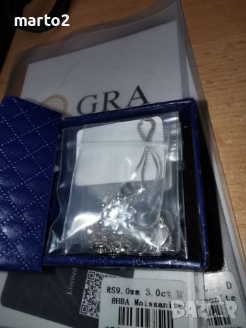 Сребърнo Колие S925 с Платинено покритие и камък Мойсанит - 4 карата!, снимка 7 - Колиета, медальони, синджири - 37370483