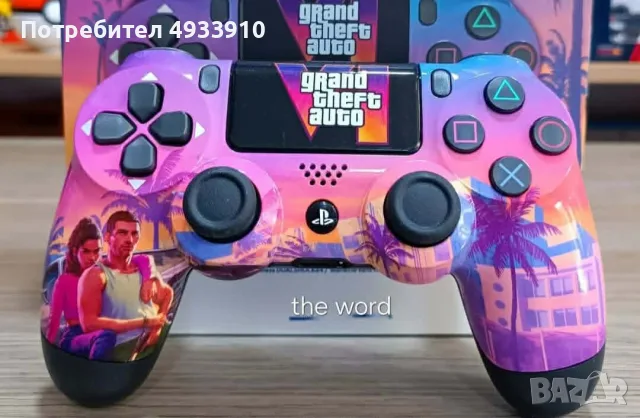 Безжичен джойстик за PS4 с тъчпад, вибрация и LED осветление – FC25 / GTA дизайн, снимка 2 - Джойстици и геймпадове - 56110178