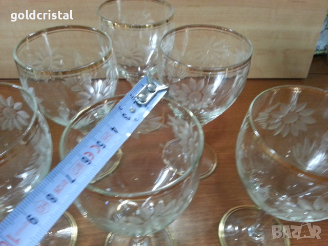 Ретро кристални чаши художествена гравюра , снимка 6 - Антикварни и старинни предмети - 44927750