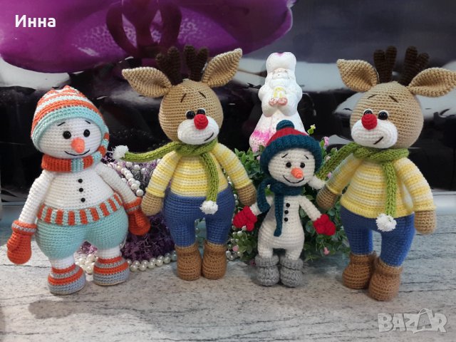 Подарък за Коледа. Елен /Комет/, Ръчно изработена, Плетена играчка, снимка 11 - Плюшени играчки - 42628200