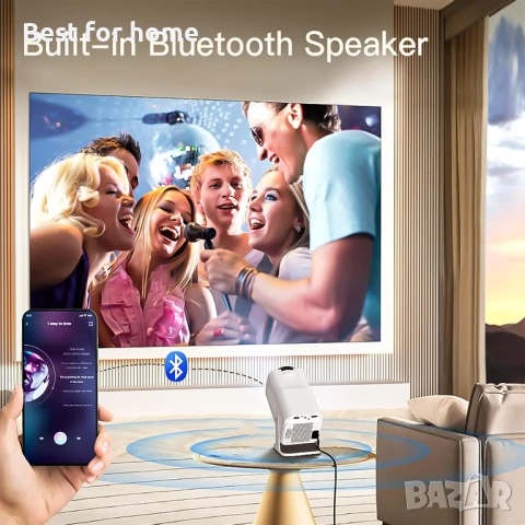 Мини проектор HY320 с WiFi и Bluetooth, снимка 6 - Плейъри, домашно кино, прожектори - 51056700