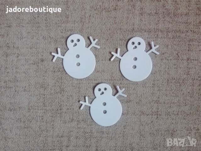 Елемент от хартия снежен човек 3 бр скрапбук декорация , снимка 1