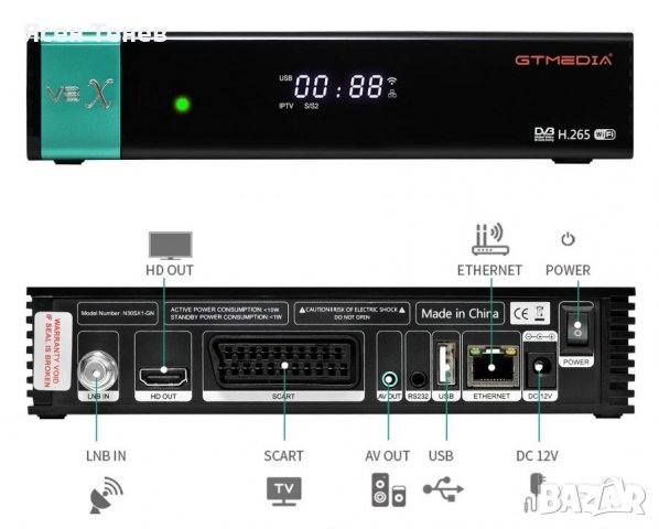GTMEDIA V8X - Сателитен приемник с IPTV и карточетец, снимка 4 - Приемници и антени - 39516049