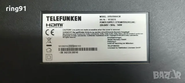 Main board - 17MB230 260319R2 TV Telefunken D55U550B4CW , снимка 4 - Части и Платки - 56067400