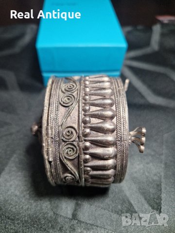 Уникална рядка антикварна колекционерска кутия за бижута филигран- Албания , снимка 4 - Антикварни и старинни предмети - 42079638