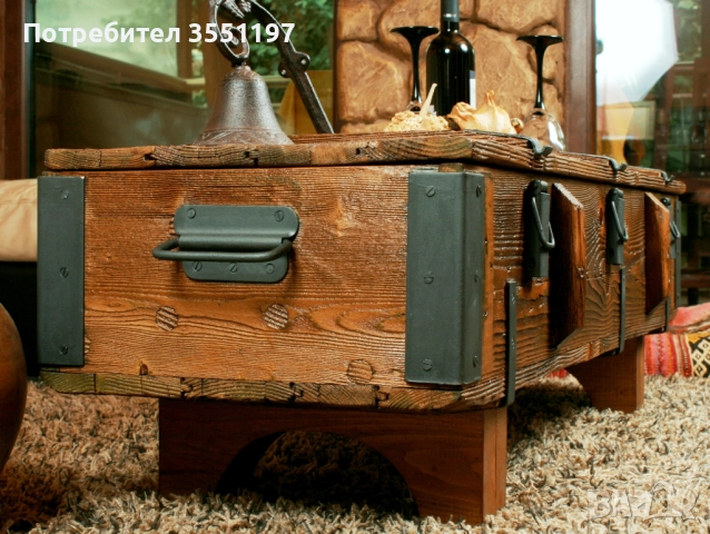 Холна маса от сандък с място за багаж, снимка 5 - Маси - 51686942