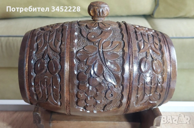 Дърворезба буре на стойка за ценители , снимка 6 - Декорация за дома - 54089250